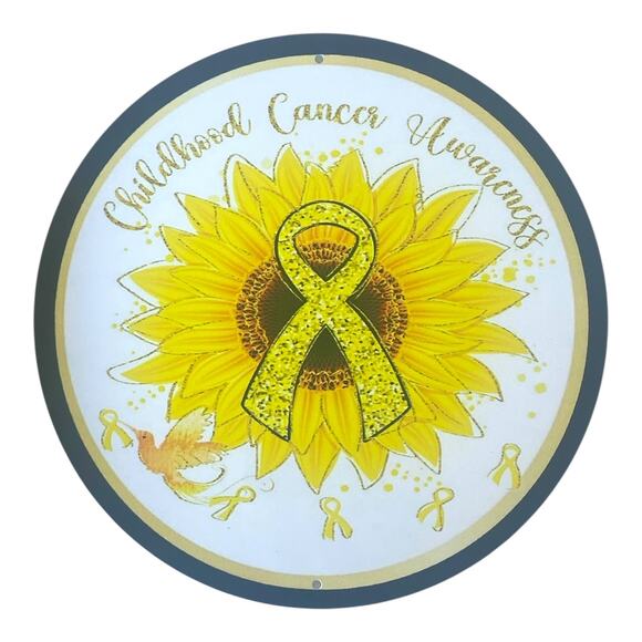 Childhood Cancer Awareness Wreath Kit – Sunflower Gold Ribbon Bundle DIY Decor - Picture 2 of 8